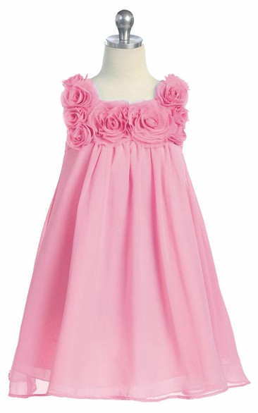 Knee-Length Sleeveless Chiffon Flower Girl Dress