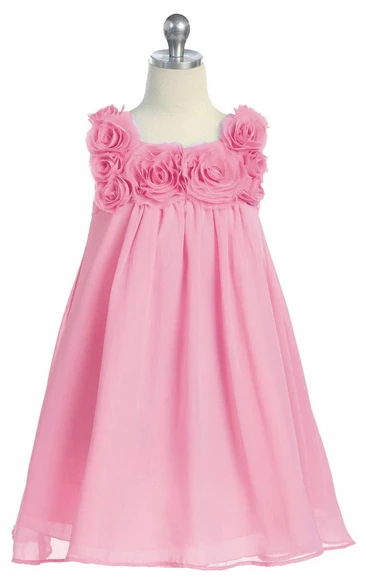 Knee-Length Sleeveless Chiffon Flower Girl Dress