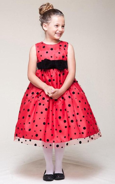 Bowed Sleeveless Flower Girl Dress
