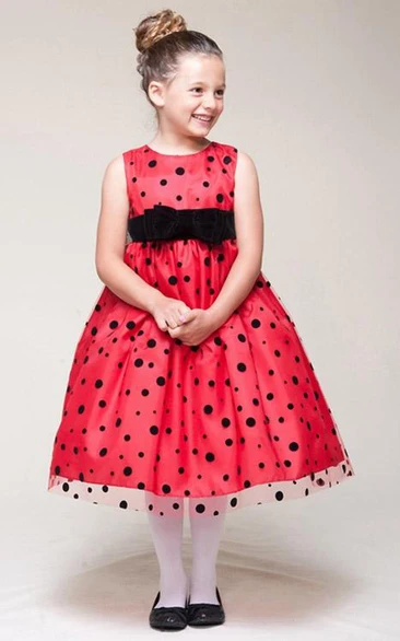 Bowed Sleeveless Flower Girl Dress
