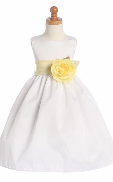 Tea-Length Tiered Flower Girl Dress