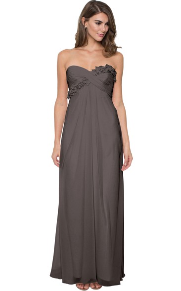 Sweetheart Floral Sleeveless Chiffon Muti-Color Convertible Bridesmaid Dress With Criss Cross