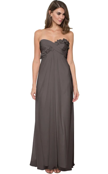 Sweetheart Floral Sleeveless Chiffon Muti-Color Convertible Bridesmaid Dress With Criss Cross