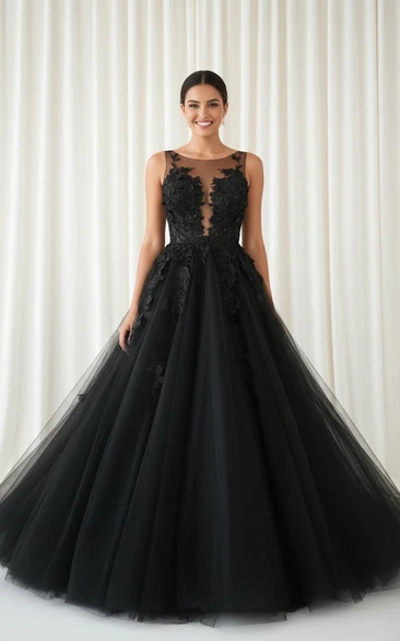 Gothic Elegance Black Wedding Dress