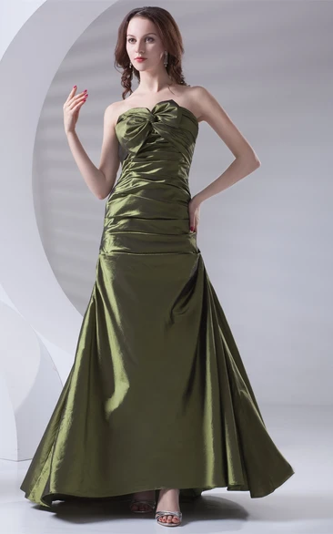 Impressive Sleeveless Sweetheart a Line Taffeta Bowed Bridesmaid Dresses