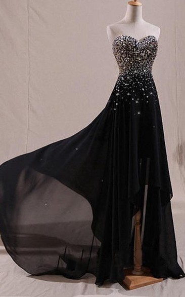 Sparkling Sweetheart Beaded High-Low Prom Dress