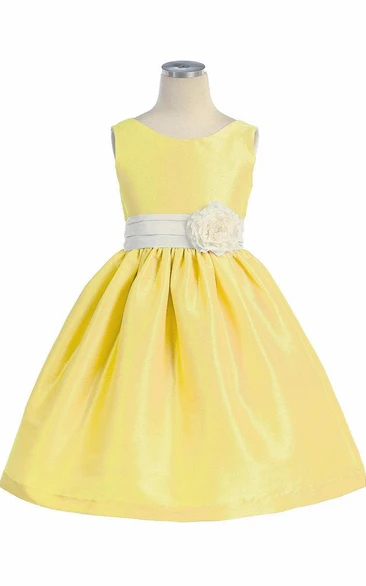 Tea-Length Tiered Flower Girl Dress