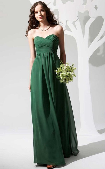 Simple Sweetheart A-Line Chiffon Bridesmaid Dress With Ruching
