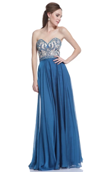 Sheath Sweetheart Sleeveless Backless Dress With Beading And Pleats