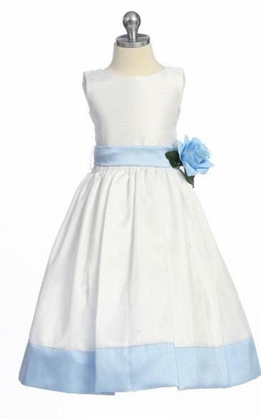 Tea-Length Floral Floral Flower Girl Dress