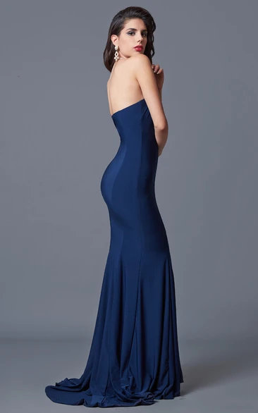 Sexy Sweetheart Mermaid Jersey Gown With Pleats