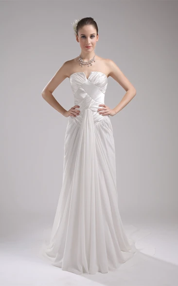 Sleeveless Maxi Notched Gown With Pleats