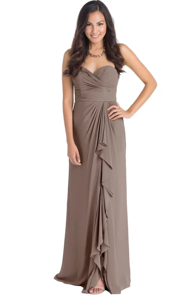 Sleeveless Criss-Cross Sweetheart Chiffon Muti-Color Convertible Bridesmaid Dress With Draping