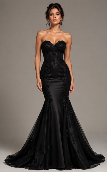 Mermaid Sweetheart Lace Prom Dress with Lace