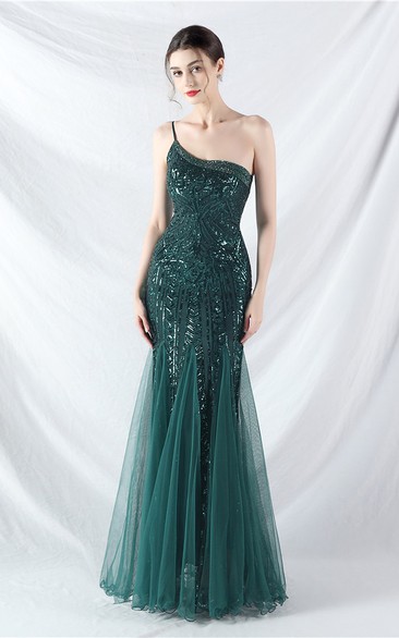 Crafted Beaded Positioning Flower Beads Splicing Mesh Gauze High-End Evening Dress