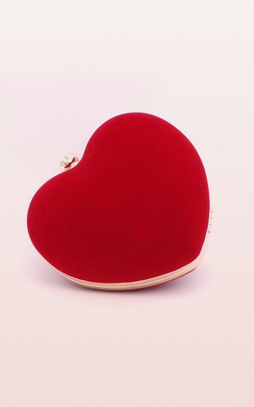 Heart-shaped Flannel Clutch