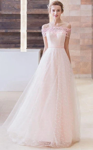 Beautiful Off The Shoulder A Line Bridesmaid Dress