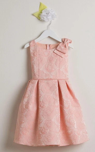 Tiered Pleated Flower Girl Dress With Sash
