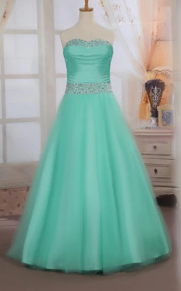 Sweetheart Ruched Tukke Ball Gown With Beading 
