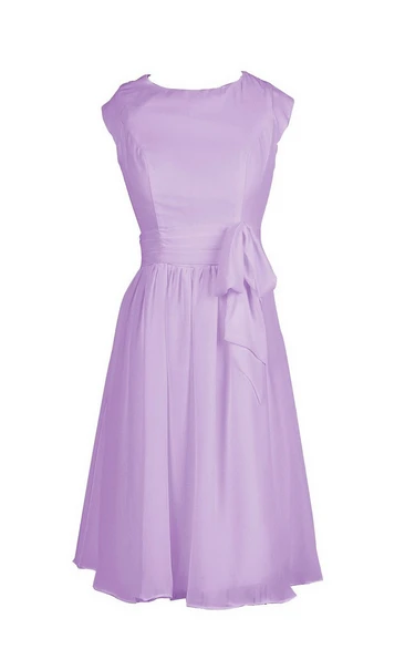 Pure Bateau Neck Short Dress With Button Back