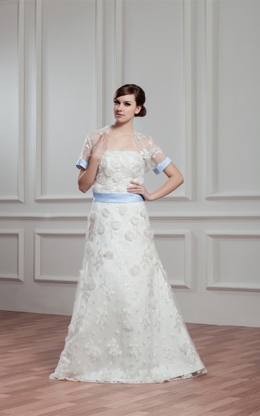 Floral A-Line Maxi Sleeveless Dress With Appliques