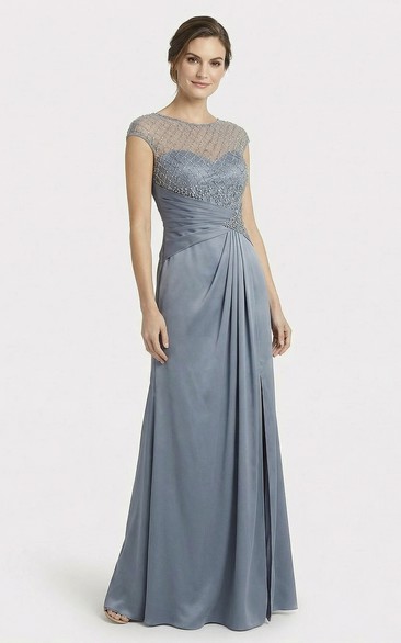 Keyhole Back Front Slit Mother of the Bride