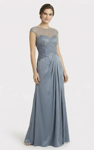 Keyhole Back Front Slit Mother of the Bride