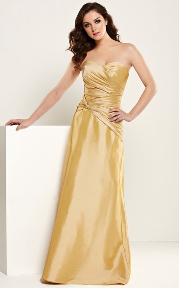 Sweetheart Long Criss-Cross Satin Bridesmaid Dress With V Back