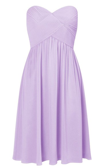 Simple Sweetheart Criss-cross Empire Short Dress