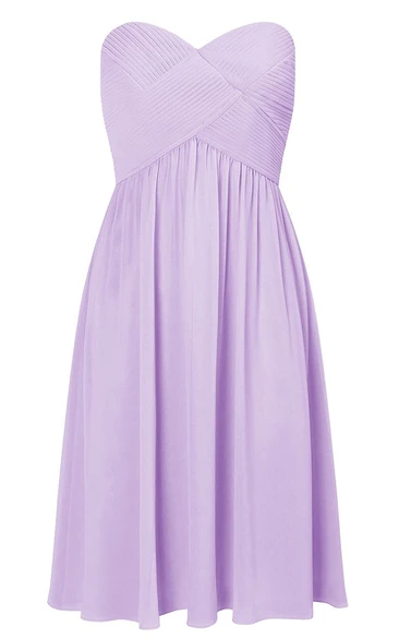 Simple Sweetheart Criss-cross Empire Short Dress