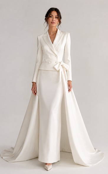 Ivory Wrap Jacket A-Line Wedding Dress