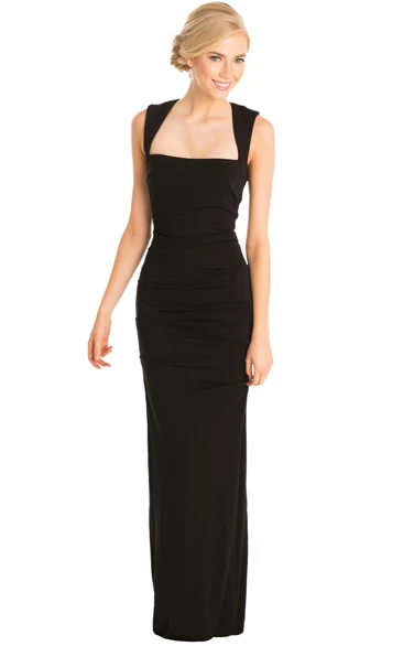 Pencil Cap Sleeve Chiffon Muti-Color Convertible Bridesmaid Dress With Keyhole