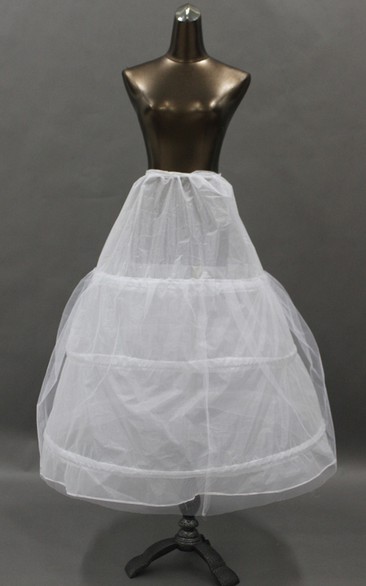 Bridal Wedding Dress Lining Skirt with Three Steel Ring Plus A Layer Of Tulle