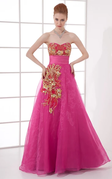 Romantic Sweetheart Sleeveless Pleated Satin Organza Special Occasion Dresses