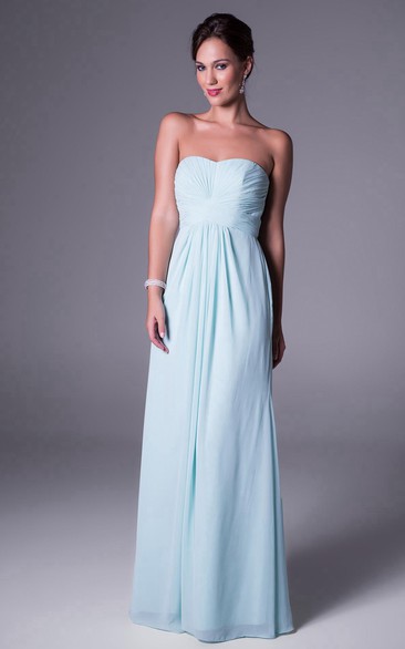 Sweetheart Chiffon Bridesmaid Dress With Ruching And Zipper