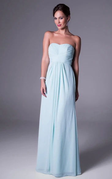 Sweetheart Chiffon Bridesmaid Dress With Ruching And Zipper