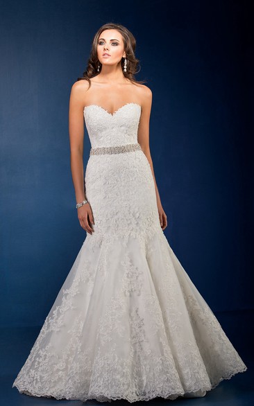 Sweetheart Trumpet Gown With Sequins And Appliques