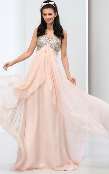 Sweetheart Sequins Beaded Prom Dress