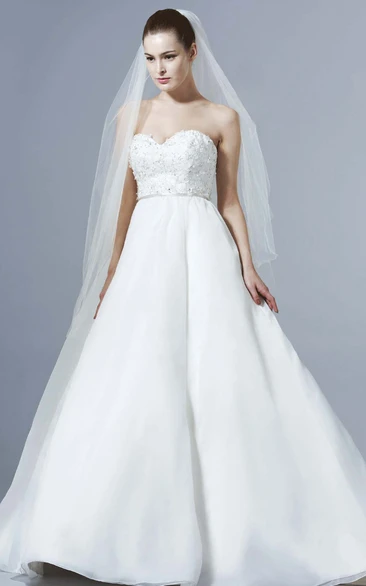 Sheath Sweetheart Sleeveless Floral Tulle Wedding Dress