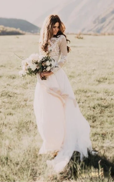 Boho Western Wedding Dress | Casual 2nd Wedding Mountain Last Minute Gown for Older Bride
