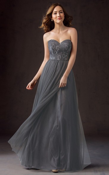 Sweetheart A-Line Floor-Length Bridesmaid Dress With Appliques