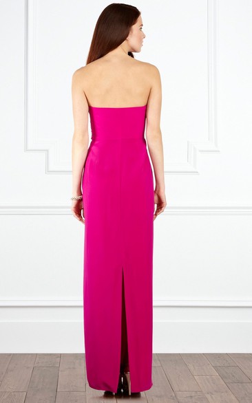 Notched Chiffon Dress With Spaghetti Straps and Ribbon