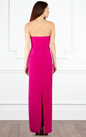 Notched Chiffon Dress With Spaghetti Straps and Ribbon