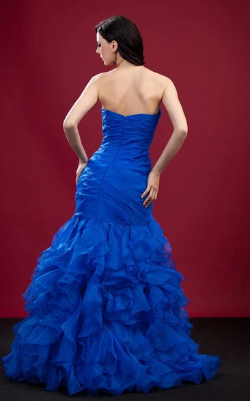 Sexy Backless Sweetheart Siren Dress With Ruffles