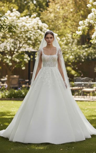 Garden Ball Gown A-line Lace Wedding Dress
