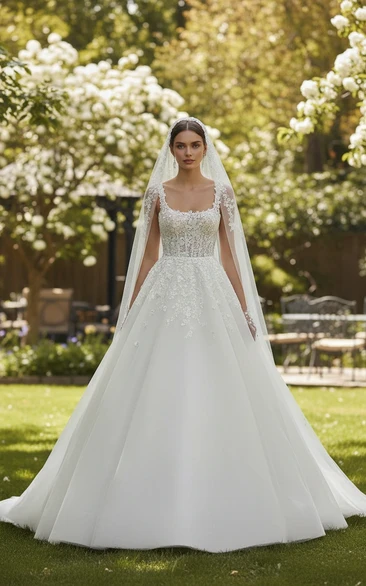 Garden Ball Gown A-line Lace Wedding Dress
