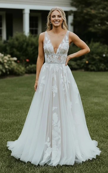 Ethereal White Boho Illusion Gown