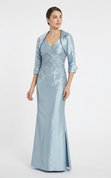 Satin Mother of the Bride Dress with Jacket