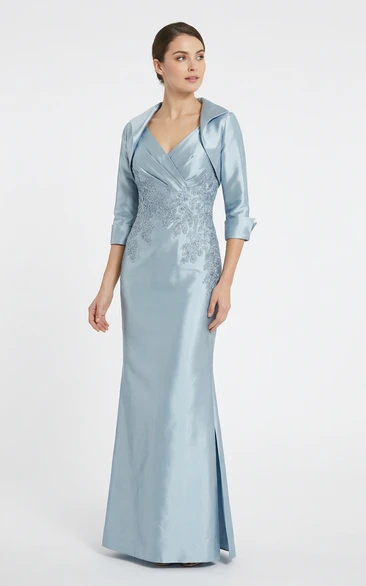 Satin Mother of the Bride Dress with Jacket