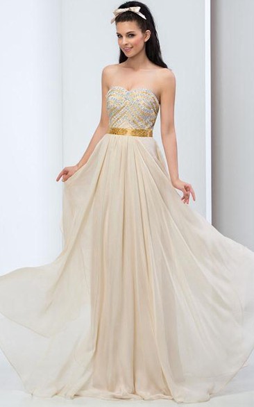 Sweetheart Beaded Floor-Length Prom Dress